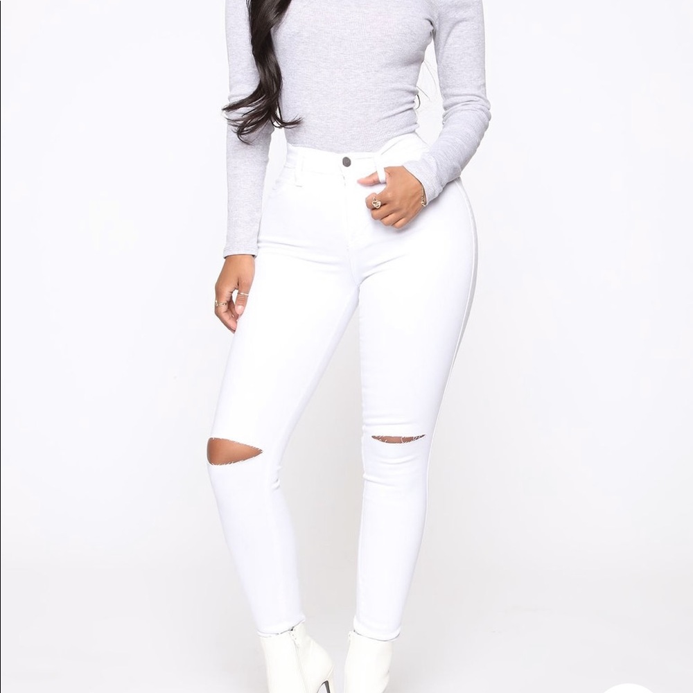 Fashion nova white canopy jeans